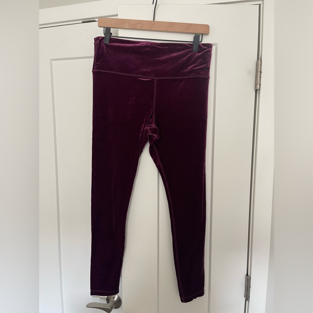 Athleta Berry Elation Velvet Tight LIKE NEW